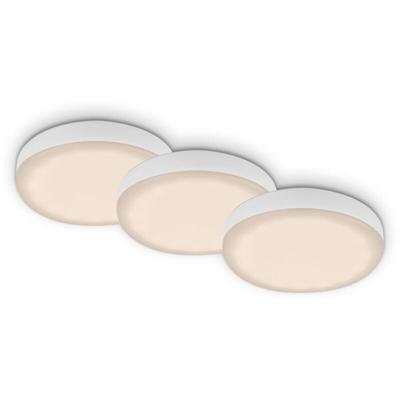 Briloner - led Einbauleuchten 3er Set 3 w IP44 weiß Metall-Kunststoff Ø7,5cm Image