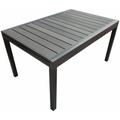 Table de jardin extensible en aluminium avec plateau composite Byron - 135 x 90 x 73 cm - Gris foncé