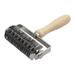 Kitchen Cake Cookie Bread Pastry Lattice Pizza Roller Hobbing Cutter Baking Tool - Brown,Silver Tone