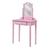 Vanity Desk Makeup Dressing Table with Mirror and Storage Drawer,White - 34 x 21 x 9