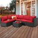 7-Piece Outdoor Patio Rattan Wicker Modular Sofa Sectional Set