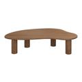 Table basse ovoïde en bois d'acacia massif marron