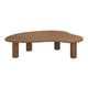 Table basse ovoïde en bois d'acacia massif marron