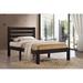 Modern Style Kenney Full Size Wood Panel Bed with Wooden Slatted Headboard and Low Profile Footboard