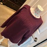 Pink Victoria's Secret Sweaters | Burgundy Fleece Victoria Secret Pink Crew Neck | Color: Pink | Size: S