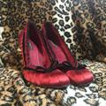 Louis Vuitton Shoes | Louis Vuitton Paris Vintage Authentic Red Silk Pumps | Color: Black/Red | Size: 6-6.5 Eu37