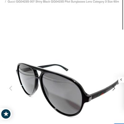 Gucci Accessories | Gucci Mens Black Aviator Sunglasses | Color: Black | Size: Eyesize 60mm/ Bridge 13mm/ Temple 150mm