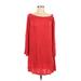 Express Casual Dress - Shift: Red Solid Dresses - Women's Size Small