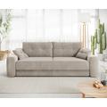 DELIFE Schlafsofa Narin Mikrofaser Beige 240x100 cm, Schlafsofas