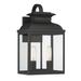 Red Barrel Studio® Jamaul Black 2 - Bulb 11.34" H Outdoor Wall Lantern Glass/Metal/Steel in Black/Gray | 19 H x 11 W x 9 D in | Wayfair