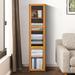 MoNiBloom Bamboo Narrow 5 Tiers Standard Bookcase w/ Acrylic Doors, Display Storage Bookshelf for Home Wood in Brown | Wayfair A01A4A040A3