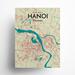 17 Stories Hanoi City Map Graphic Art Paper in Green | 24 H x 18 W x 0.05 D in | Wayfair A0A2DA21A7FE4DAEA74531B3585E565B