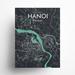 17 Stories Hanoi City Map Graphic Art Paper in Green/Gray | 24 H x 18 W x 0.05 D in | Wayfair E1B8E5B444AC4FADB36CEED7112206E4
