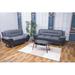Wade Logan® Balvinder Faux Leather Living Room Set Faux Leather in Gray/Black/Brown | 35 H x 79 W x 34 D in | Wayfair Living Room Sets
