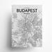 17 Stories Budapest City Map Graphic Art Paper in Gray | 27.6" H x 19.7" W x 0.05" D | Wayfair DF937D07F6B94D7487374C01F9002E95