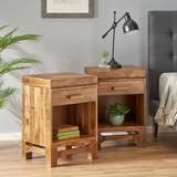 Wadley Indoor Acacia Wood Handcrafted Nightstands by Christopher Knight Home