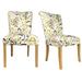 Sole Designs Mustard/White Wood/Fabric Roll-back Spring Seating Upholstered Dining Chair (Set of 2)