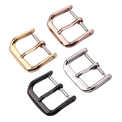 Stainless Steel Watch Buckle 16mm 18mm 20mm 22mm Metal Silver Gold Black Watchbands Strap Clasp