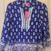 Lilly Pulitzer Tops | Lilly Pulitzer Womens Asani Tunic Top (Lapis Lazuli Glow Up Engineered Print) | Color: Blue/White | Size: M