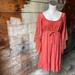 Anthropologie Dresses | Anthropologie Fairycore Lace Bell Sleeve Dress Rust Sundress Size Medium Y2k | Color: Orange/Red | Size: M