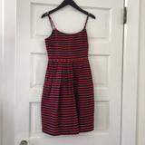 J. Crew Dresses | J Crew Spaghetti Strap Striped Dress | Color: Blue/Red | Size: 2