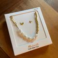 Madewell Jewelry | Madewell Over The Moon Necklace And Earrings Box Set Nwt - Freshwater Pearls | Color: Gold/White | Size: Os