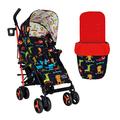 Cosatto Supa 3 Kinderwagen mit Fußsack - leichter Kinderwagen von Geburt bis 25Kg - einfach, kompakt, Regenschirmfaltung, großer Einkaufskorb, Tragegriff Fußsack, Sk8R Kidz