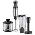 WMF Kult X Stabmixer Set 5-teilig, Pürierstab, Schneebesen, Stampfer, Zerkleinerer, 600 Watt, Zauberstab inkl. 700ml Mixbehälter, edelstahl matt