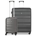Aerolite ABS Hard Shell 3 Piece Suitcase Lugagge Set 1x 21 Hand Cabin Luggage + 1 x Large 29" Hold Check in Luggage, Charcoal