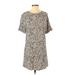 H&M Casual Dress - Shift: Ivory Print Dresses - Women's Size 4
