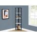 "Bookshelf / Bookcase / Etagere / Corner / 4 Tier / 60""H / Office / Bedroom / Metal / Laminate / White Marble Look / Black / Contemporary / Modern - Monarch Specialties I 3651"