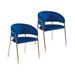 Lark Manor™ Saif Dining Chairs Upholstered/Velvet, Metal in Blue | 29.69 H x 21.93 W x 20.98 D in | Wayfair FFB6B01CBED64A1F9CA6807CF7F2FD4D