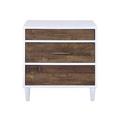 Latitude Run® 21" Tall 3 - Drawer Nightstand in White & Weathered Oak Wood in Brown/White | 21 H x 20 W x 16 D in | Wayfair