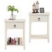 Longshore Tides Windon 1.8ft Small Night Stand w/ Storage Shelf & Drawer, Nightstand for Bedroom in Brown | 21.6 H x 12 W x 16 D in | Wayfair