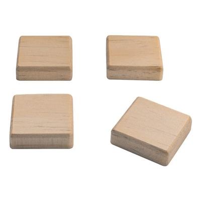 Sigel 4er-Pack Holz-Magnete quadratisch 33 x 33 x 9 mm mehrfarbig, 3.3x0.9 cm