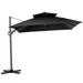 VredHom 10 Ft Square Patio Dual Wind Vent Cantilever Umbrella with Cross Stand