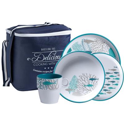 Coastal Melamine Tableware Set (Non-Slip)