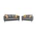 2-piece Loveseat Sofa Wood Frame Sofa Furniture Button Tufting Upholstered Sofa with Removable Cushions and Metal Leg