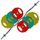 BodyRip 60kg Polygonal Standard Barbell | EZ Curl, 1" 4ft Weight Bar, Colour Disc Plates Set | Home Gym, Fitness Strength, Exercise Fat Loss, Workout Lifting
