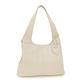 Gigi - Ladies Medium Leather Shoulder Bag - Tote Handbag With Multiple Compartments - With Heart Keyring Charm - OTHELLO 4326 - Cream