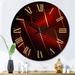 East Urban Home Oversized Wall Clock Metal in Black/Red | 29 H x 29 W x 1 D in | Wayfair 3ED6678655404F35B39F277C7CF29E29