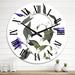 East Urban Home Oversized Vintage Bouquet w/ Wildflowers & Herbs II Wall Clock Metal in Green/Indigo/White | 29 H x 29 W x 1 D in | Wayfair