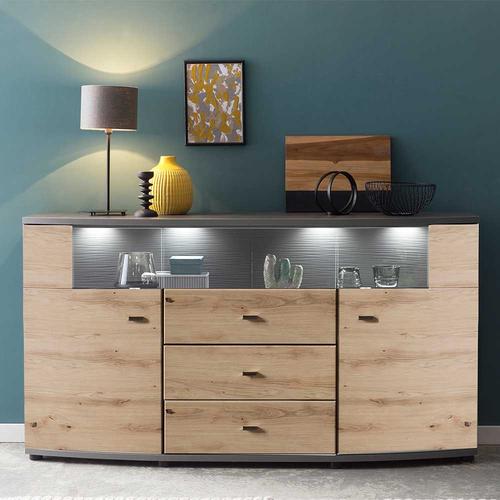 Esszimmerkommode Sideboard Wildeichefarben & Anthrazit