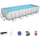 Set piscina fuori terra rettangolare Power Steel da 640x274x132 cm con pompa filtro a cartuccia