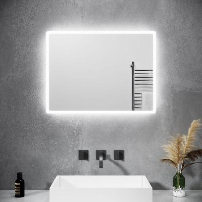 Badspiegel mit led Beleuchtung Kaltweißer Wand-schalter Badezimmerspiegel IP44 energiesparend 60 x Image