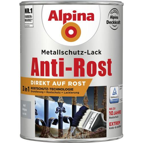 Alpina - Metallschutz-Lack Anti-Rost 25 l hellgrau matt Metallack Schutzlack