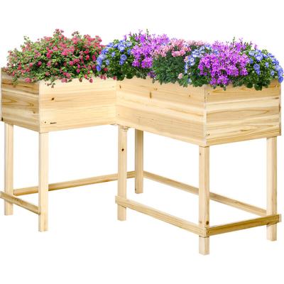 Hochbeet Holz Pflanzkasten mit Bewässerungssystem Vliesstoff Blumenkasten Blumentopf Kräuterbeet