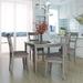 5 Piece Dining Table Set Industrial Mdf Wooden Kitchen Table and 4 Burlap Upholstered Chairs for Dining Room