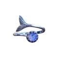 Free People Jewelry | Boho Mermaid Tail Ring Sterling Silver Glass Adjustable | Color: Silver | Size: Os