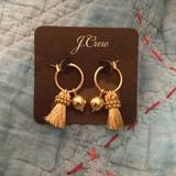 J. Crew Jewelry | J. Crew Gold Hoops With Tassels. Nwt | Color: Gold | Size: Os